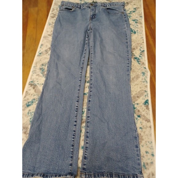 LRL Ralph Lauren Jeans Womens 14P Petite Mid Rise Bootcut Stone Wash Blue Denim - Picture 2 of 11